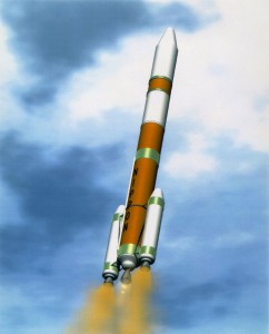 開発時のH-IIAロケット想像図。明るい未来が約束されていたはずだった。